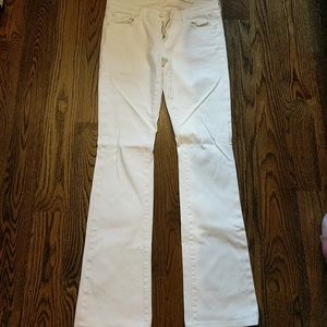 7 bootcut white jeans